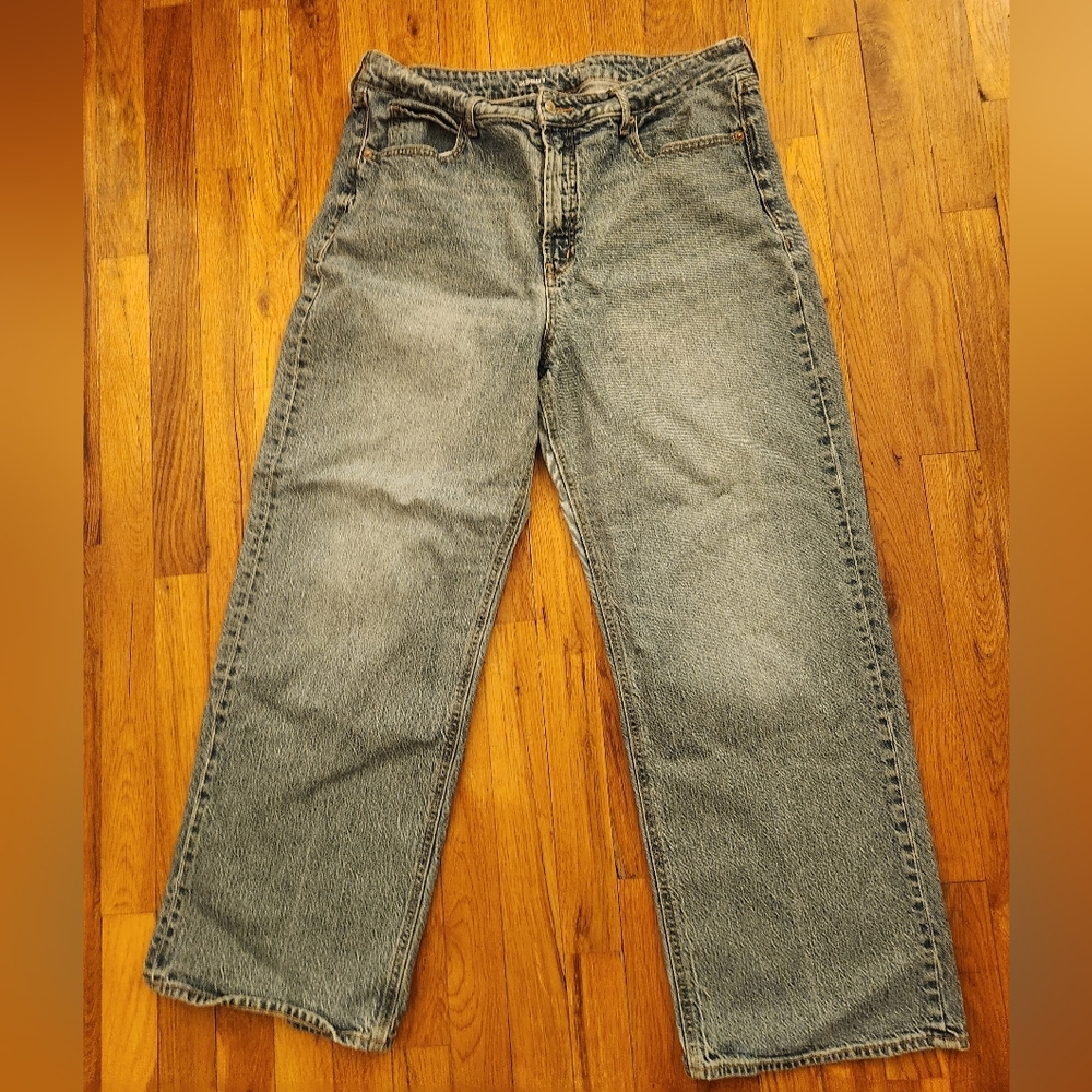 Old Navy Blue Extra High Rise Sky-Hi Wide Leg Jeans Size 16 Women's
